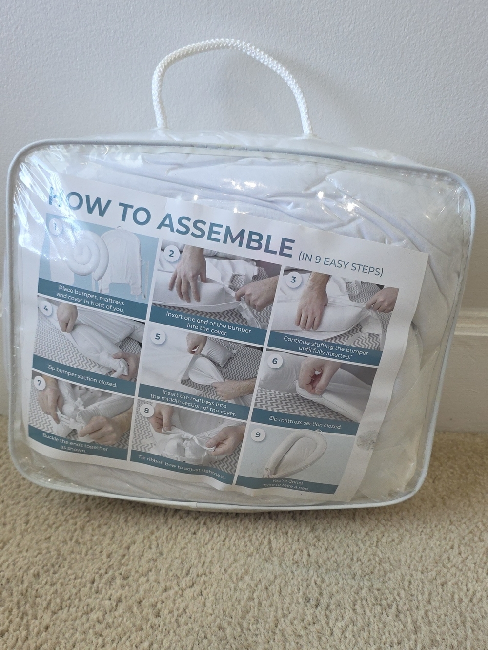 Unbranded White Baby Mattress Cover and Bumper Set